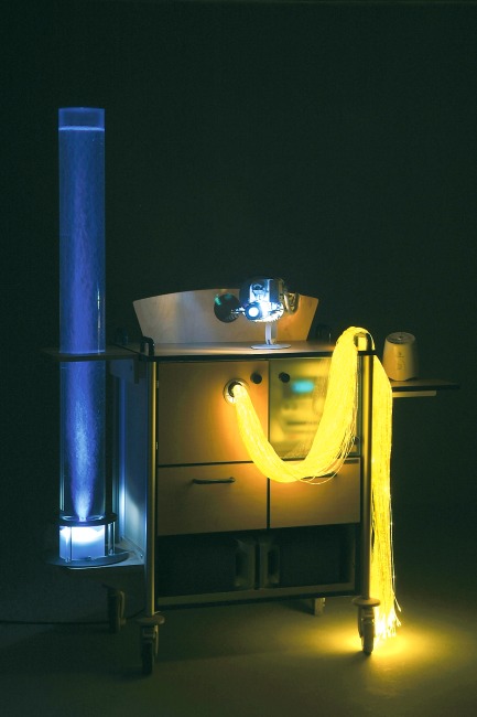 chariot snoezelen mobile équipé : approche sensorielle pour ehpad