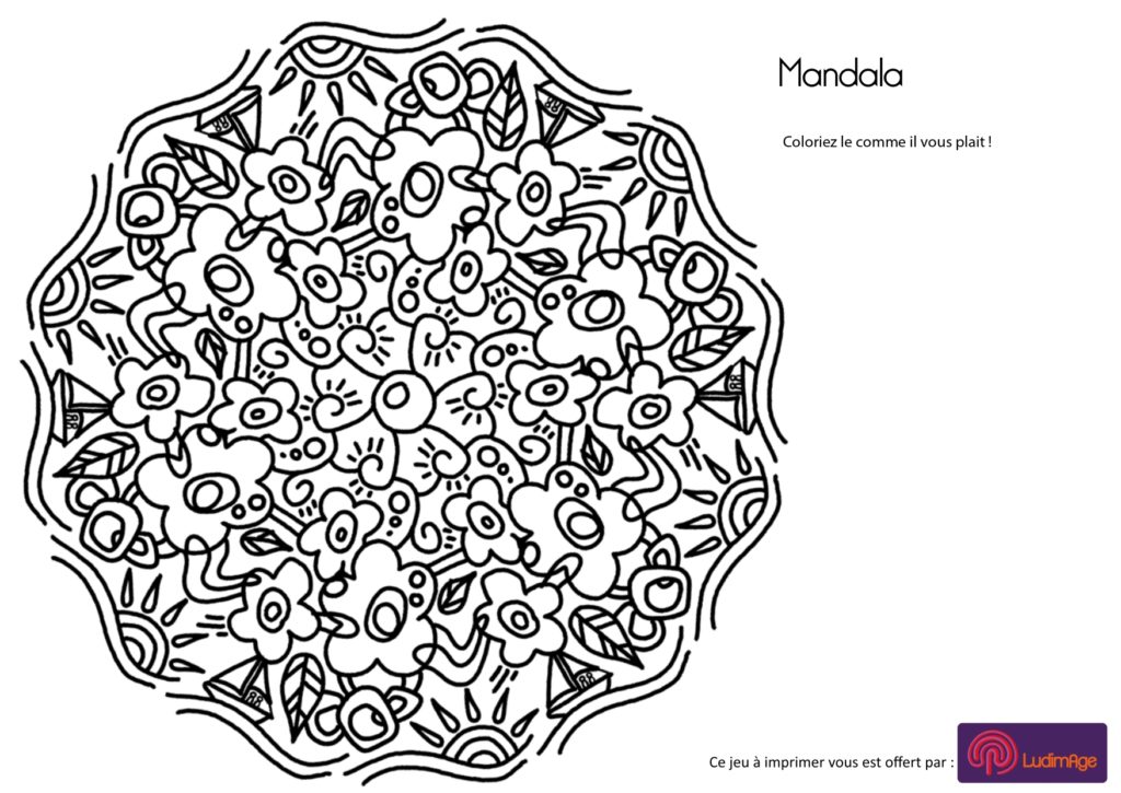 coloriage mandala floral ludimage à imprimer