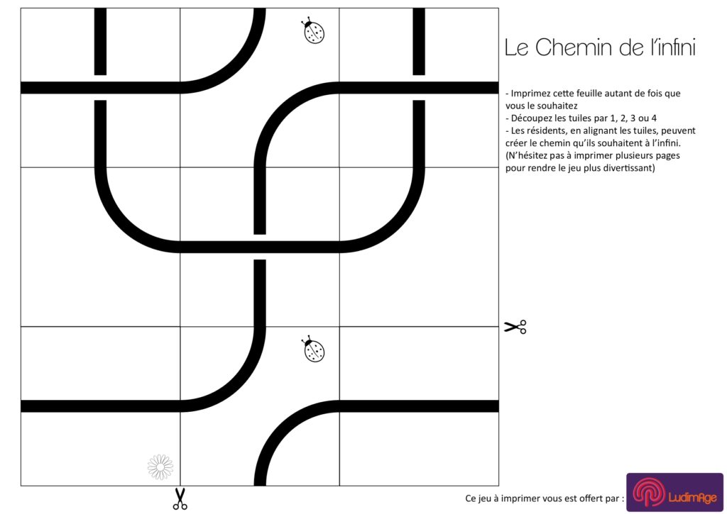 jeu ludimage le chemin de l'infini à imprimer