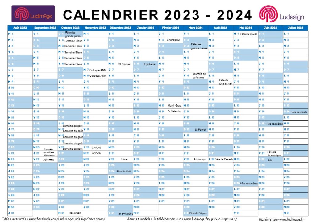 Calendrier annuel 2024 –