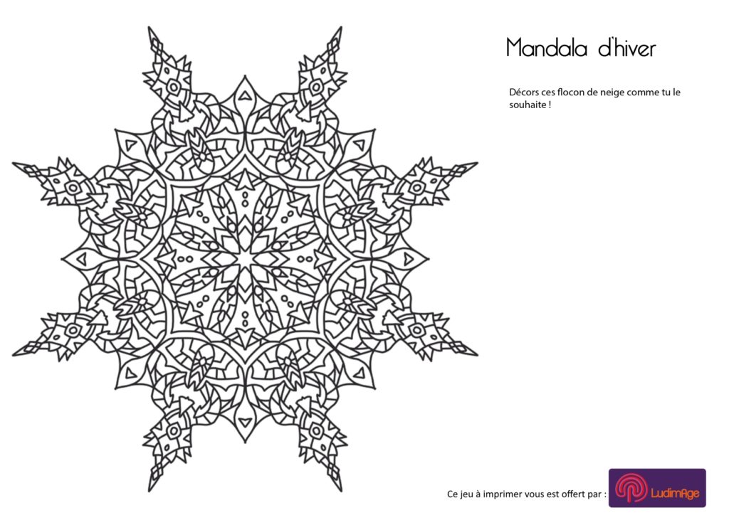 Coloriage à télécharger mandala rosace