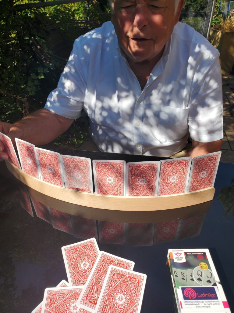 jeux des cartes avec support porte cartes