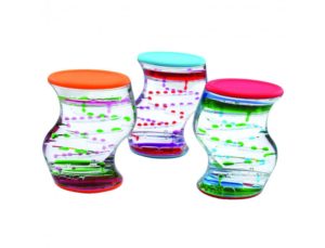sablier transparent à bulles liquide | détente et relaxation pour seniors