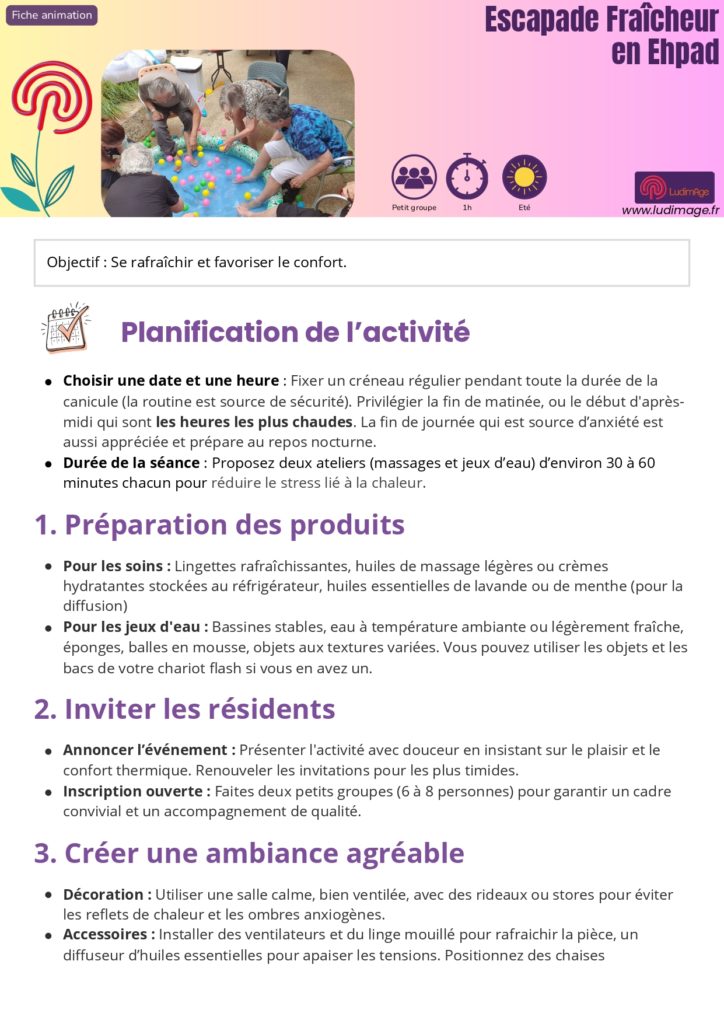 fiche animation escapade fraîcheur en ehpad