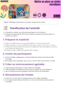 fiche animation mettre en place un atelier mosaiques