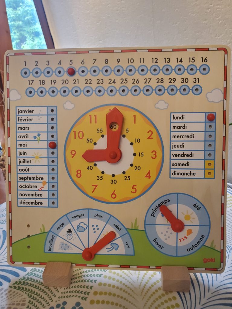 calendrier perpétuel avec météo du jour